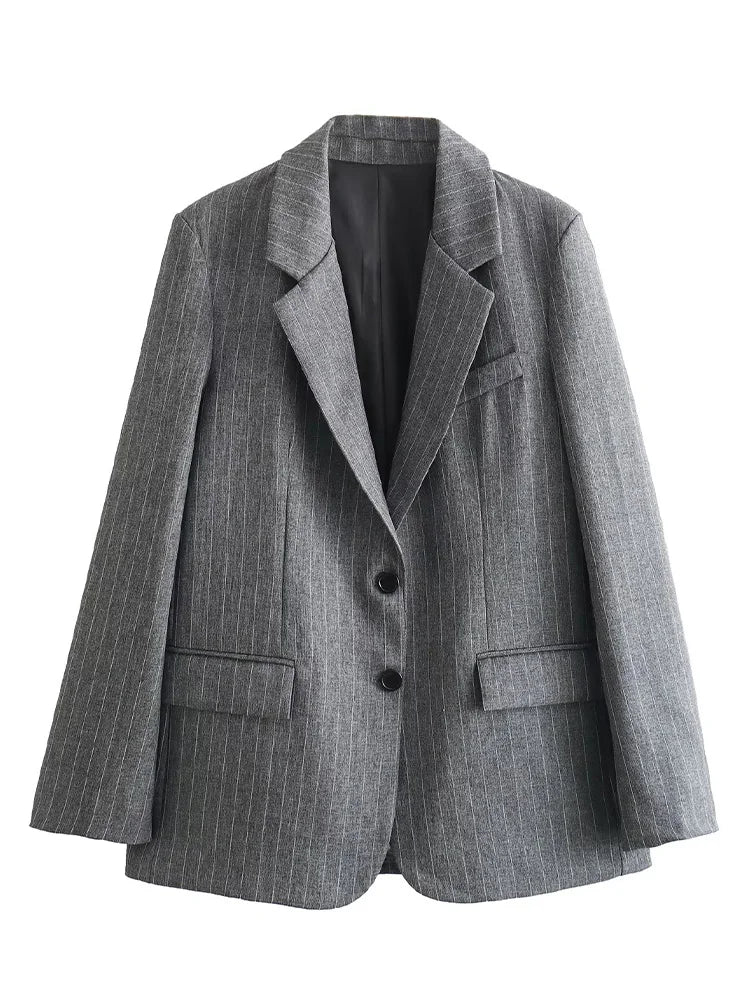 Blazer met krijtstrepen